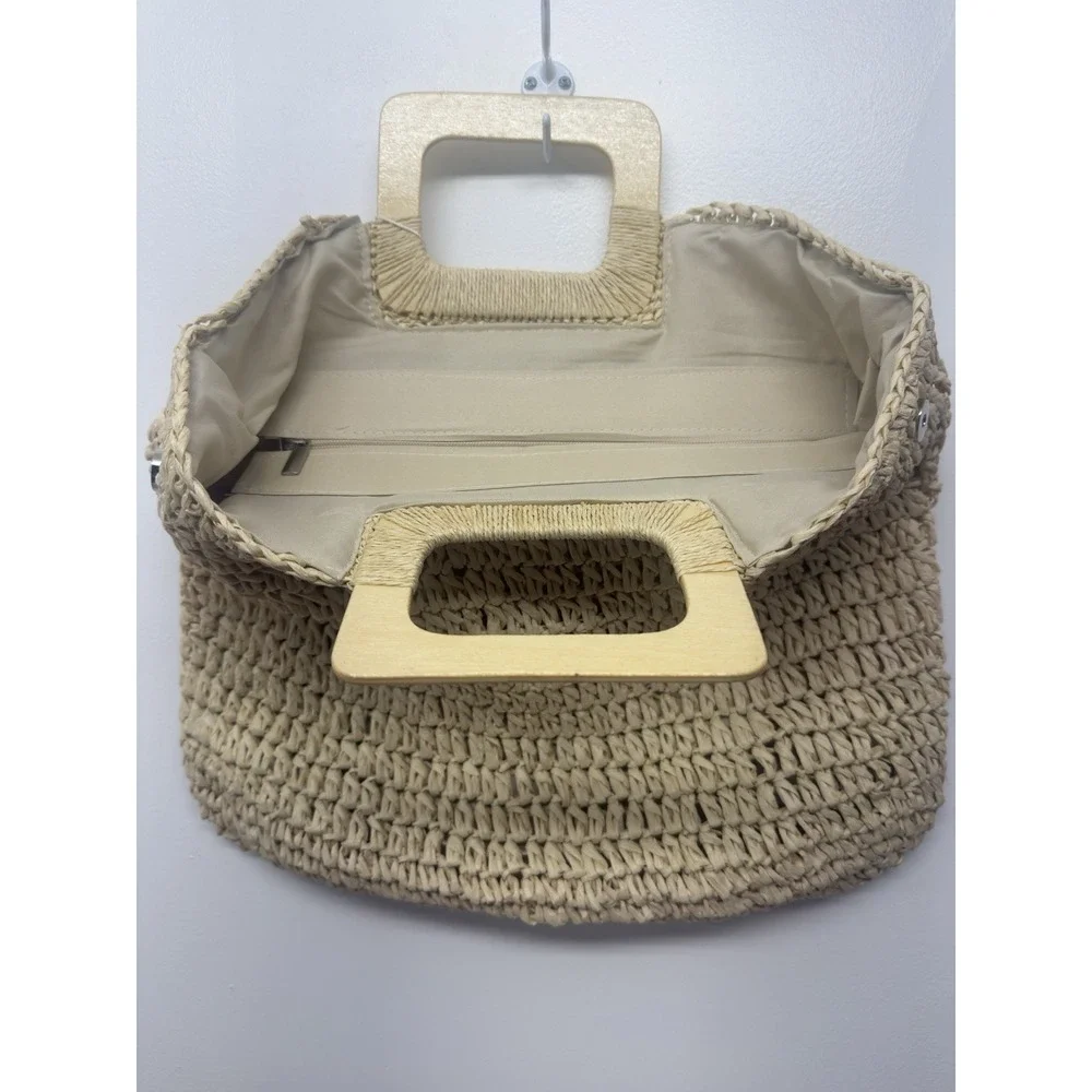 New Women's Melie Bianco Harley Summer Beach Hobo Bag Straw‎  HandBag Handle #48